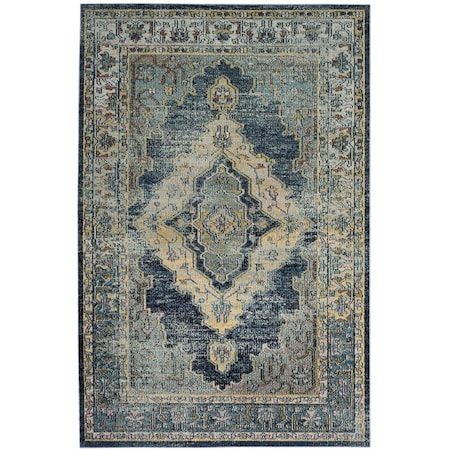 Safavieh Crystal Power Loomed Runner Area Rug Blue & Yellow - 2 ft.-2 in. x 7 ft. CRS500M-27